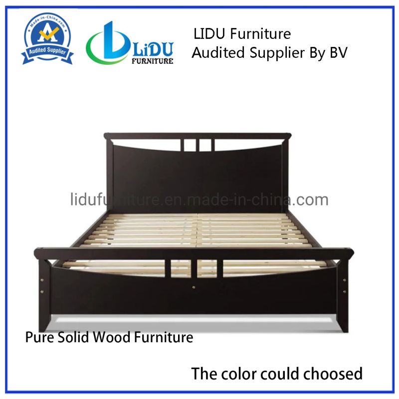 Solid Wood Bed for Home Furniture King and Queen Bed Frame