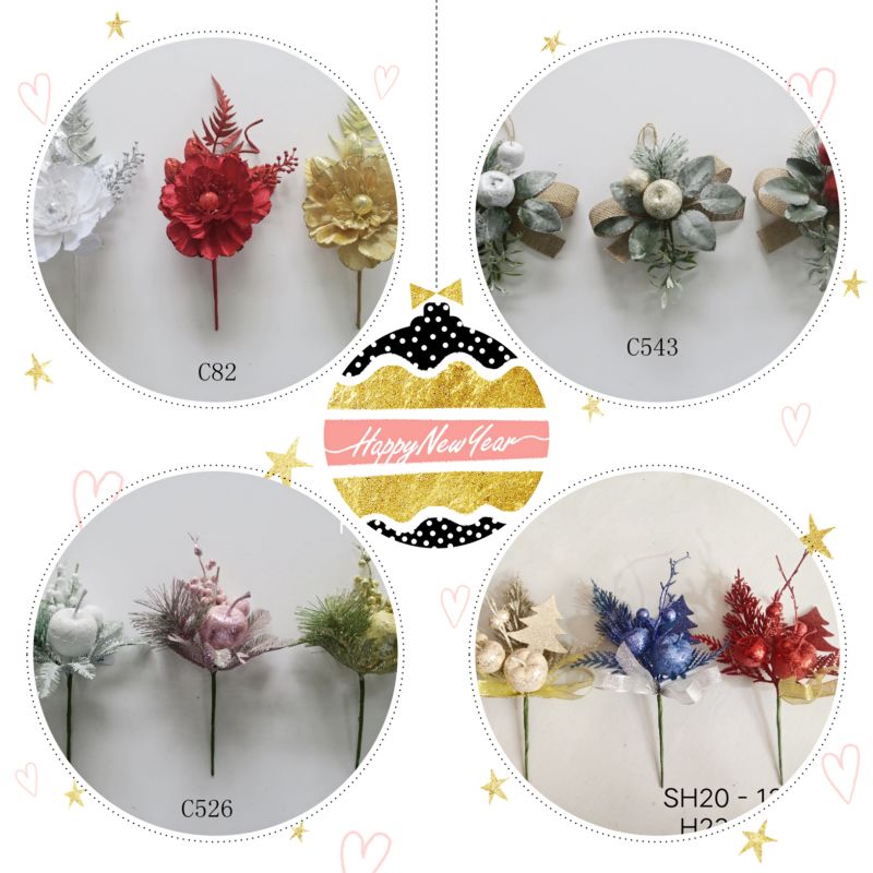 Flowers Stem with Hollow Petals Christmas Ornaments Wholesale
