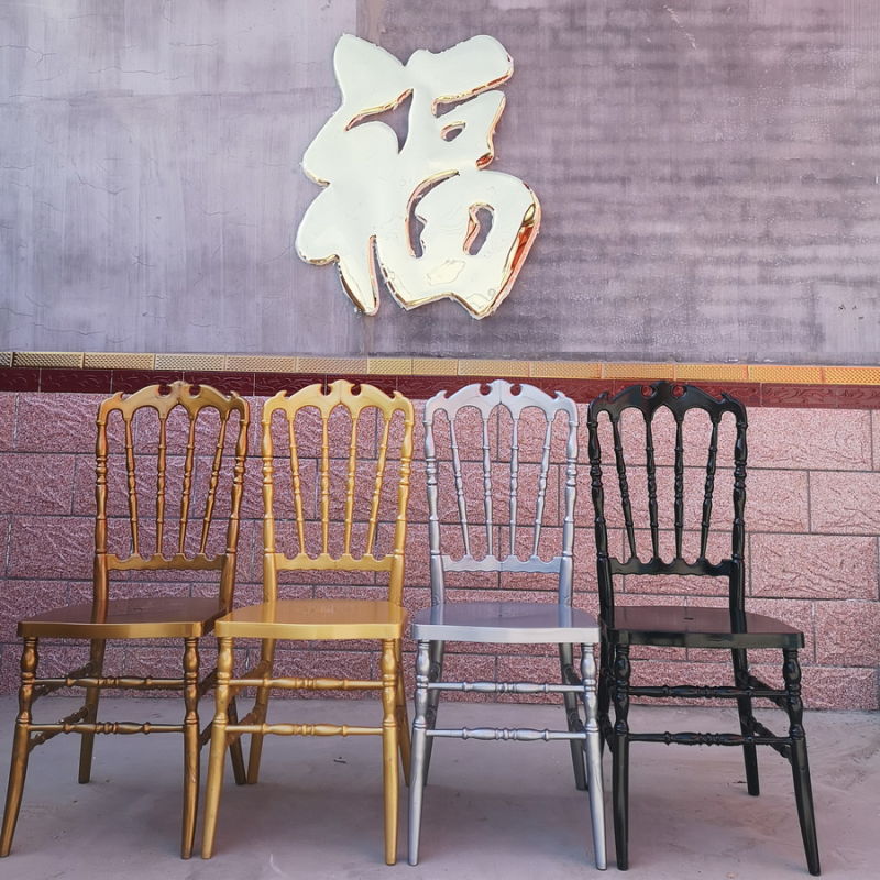 Resin Silver Royal Chair with High Back Dining Chair Banquet Chair