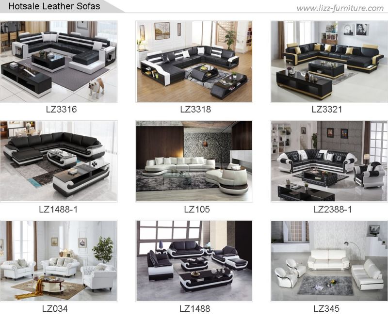 Chesterfield Sectional Modern Genuine Leather Sofa Couch Set