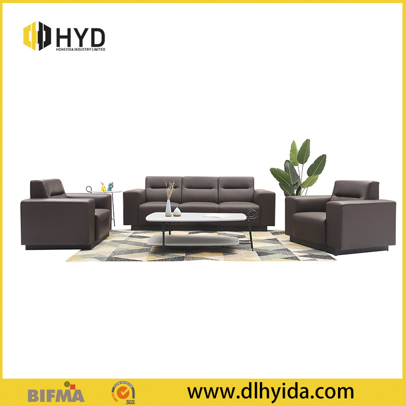 Classical PU Sectional Sofa with Armrest Living Room Leather Sofa