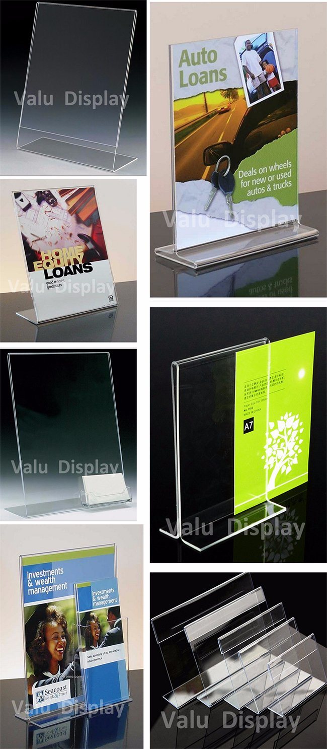Customized Shape Acrylic Display Stand/Plexiglass Display Race Menu Brouchure Stand