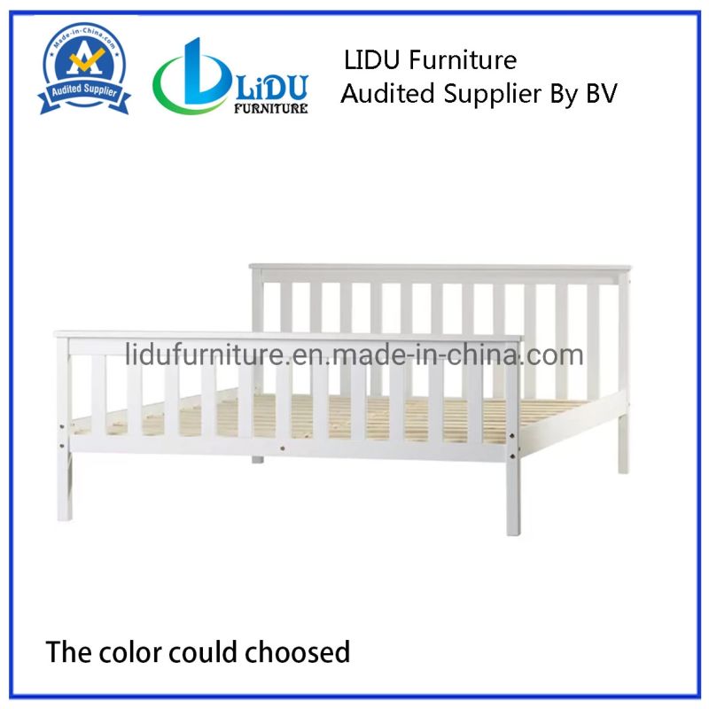 Solid Wood Bed for Home Furniture King and Queen Bed Frame