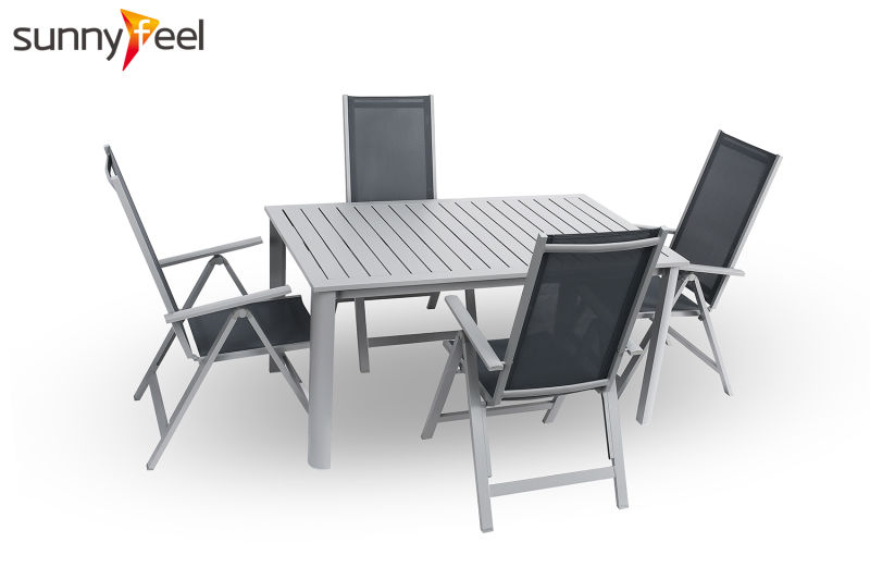 Outdoor Furniture Aluminum Dining Set Dining Table Dning Folding Chair
