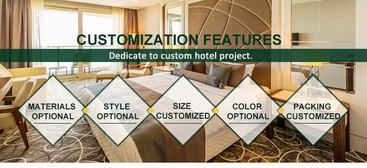Custom Made 5 Star Modern Bed Room Furniture Bedroom Set for Sofitel Hotel