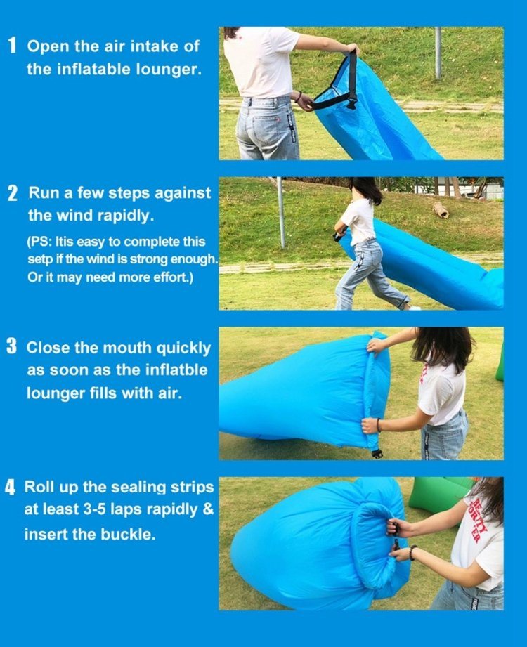 High Quality Inflatable Lounger Camping Lazy Bag Air Sofa for Beach Sleeping Bag