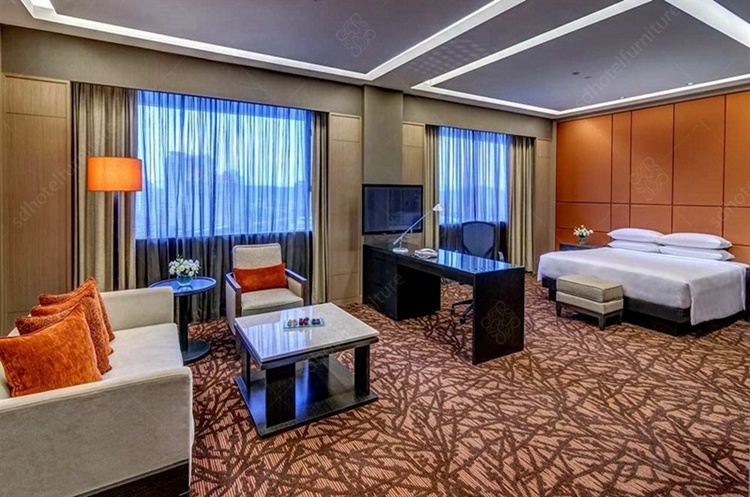 Modular Hotel Bedroom Furniture Modern King Bed Wooden Design Luxury