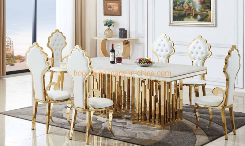Modern Square 4 8 6 People Armrest Throne Chair Banquet Table Inventory Contemporary Wedding Gold Dining Table