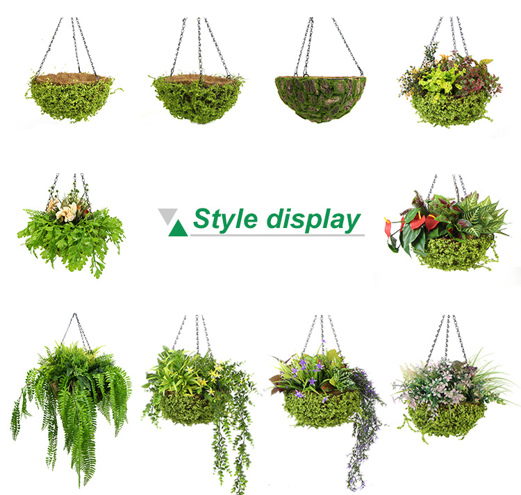 Artificial Hanging Fern Grass Green Wall Decorative Faux Plants Hanging Baskets