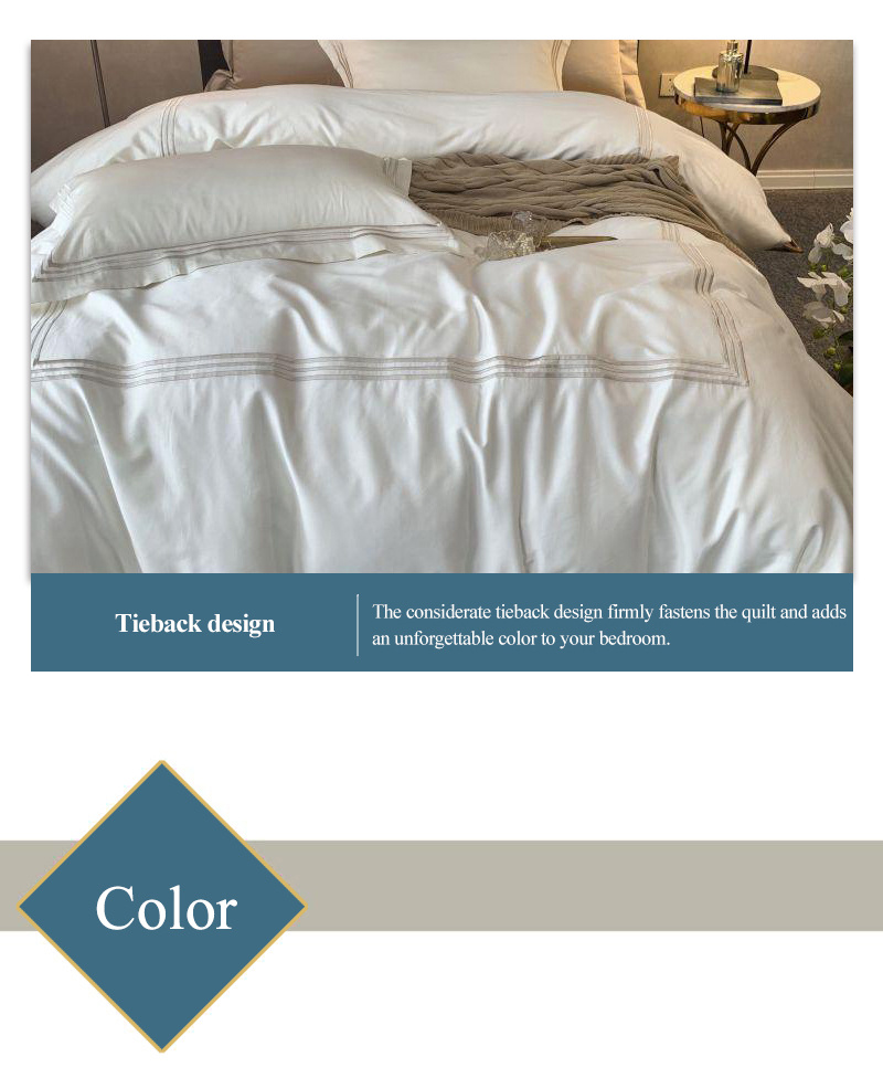 Apartment Simple Style Embroidered Bed Sheet Set Smooth White Twin Bed