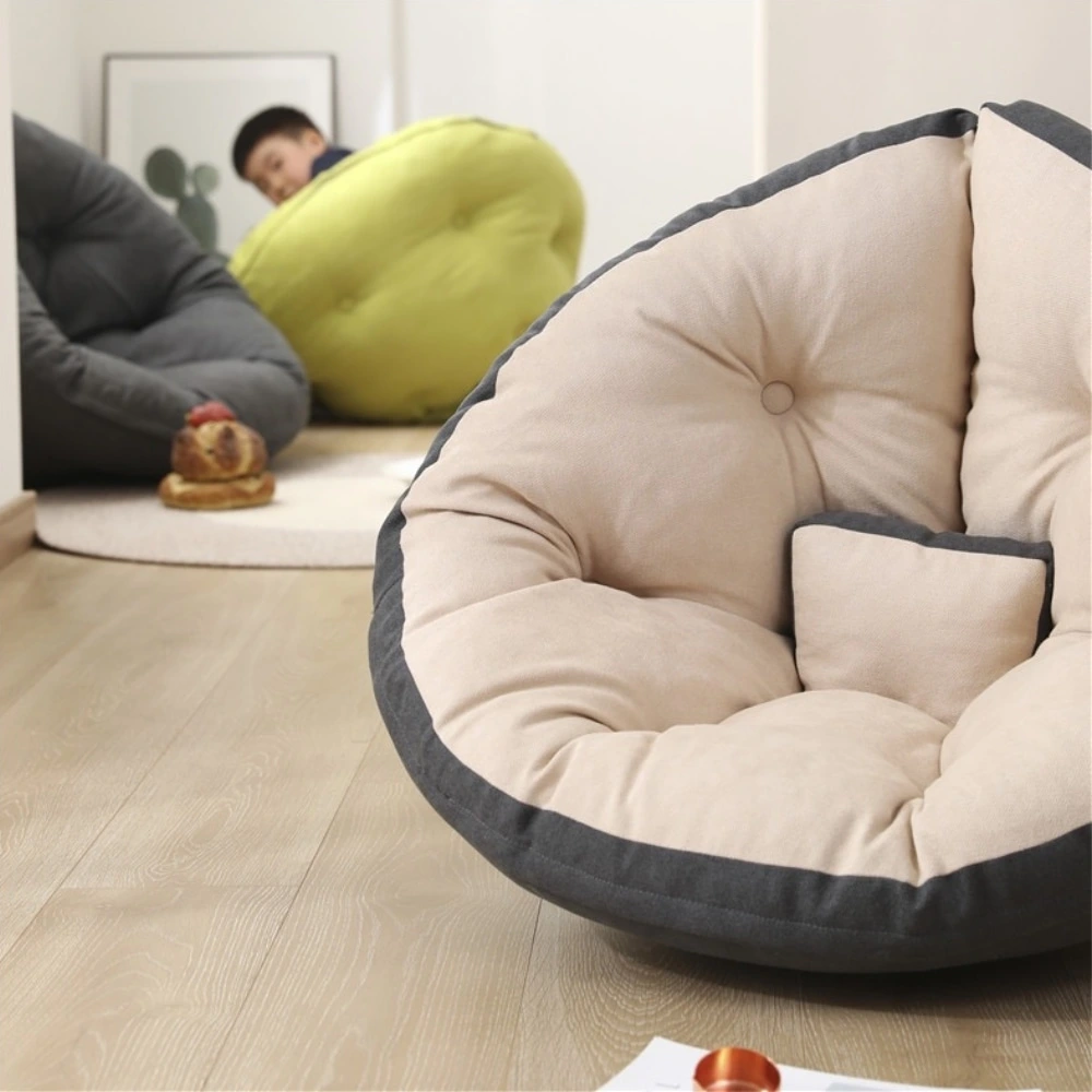 High Quality Modern Style Ultra Soft Bean Bag Chair Folding Children Lazy Sofa Fabric Linen Indoor Multifunction Bean Bag Chair for Bedroom Living Room Furnitur