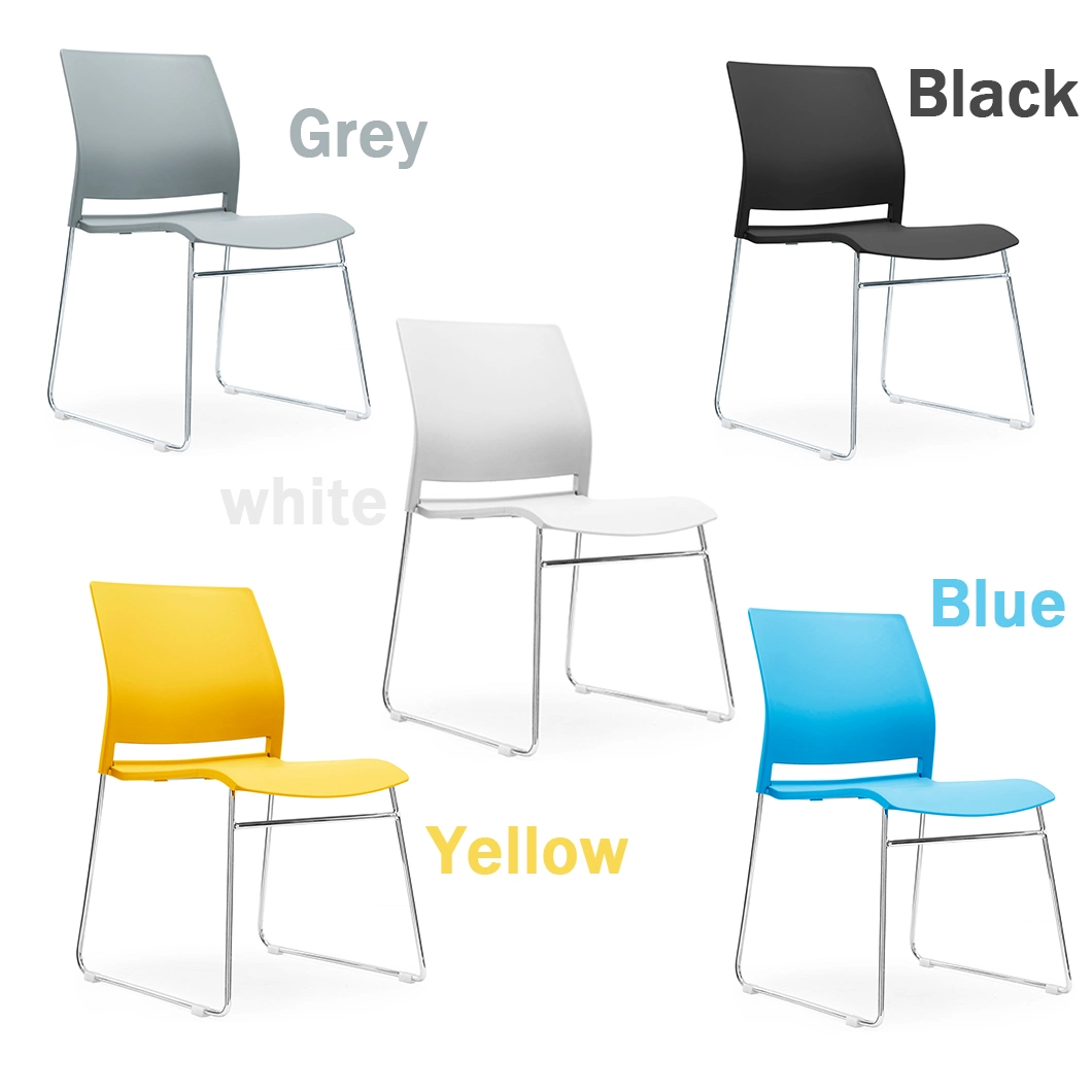 Modern Meeting Office Chair with Armrest Detechable Plastic Staff Training Conference Chair for Home, School, Outdoor