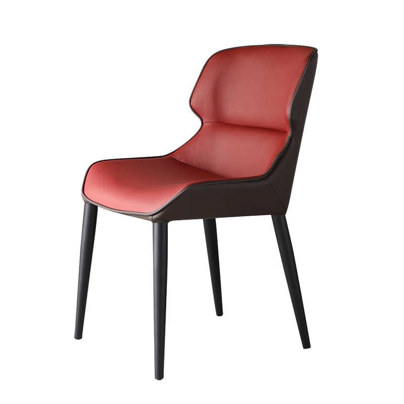 Wholesale Market Restaurant Furniture Leather Cushion Steel Base Dining Chairs