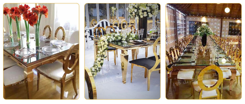Hyc-St54 Hot Sale Black Glass Dining Room Banquet Table for Wedding