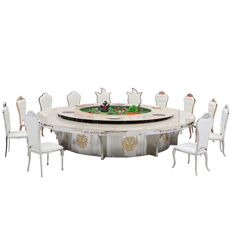 Hotel Furniture Dining Table Set Round Marble Dining Table