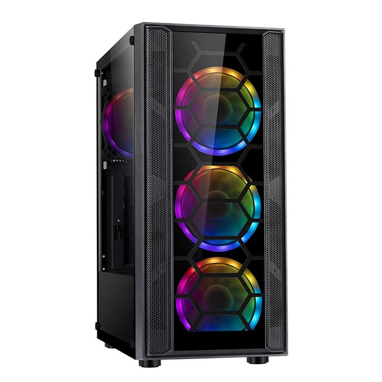 F07 Desktop PC Gabinete for Gaming with Acrylic Side Panel