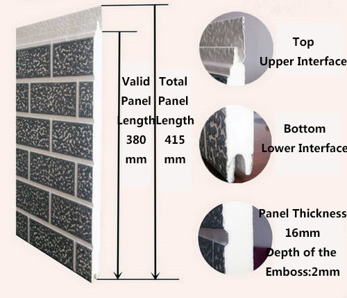 Reachfly Marbleyellow Mosaic Panels PU Foam Insulation Composite Sandwich Panels