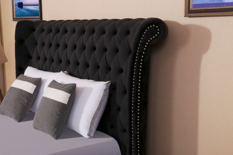 Custom Bed Modern and Elegant Round Velvet Bed Wooden Bed Detachable Bed Furniture
