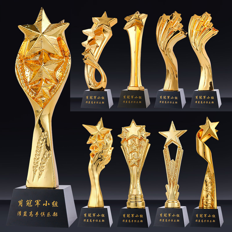 Acrylic Wholesale Metal Gold Award Trophies for Business Souvenir Trophies Ceremonies A165