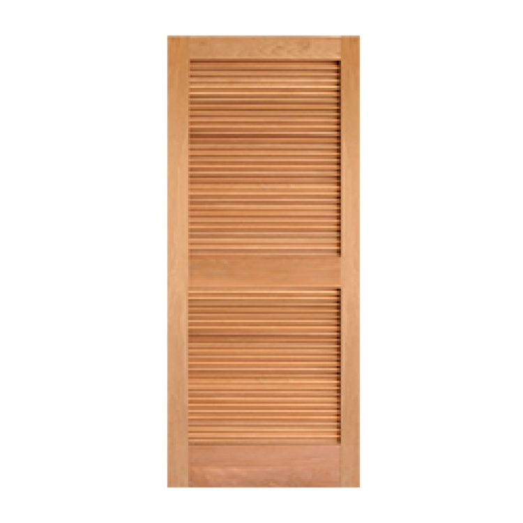Classic Style Louver Mahogany Veneered Closet Solid Wood Door
