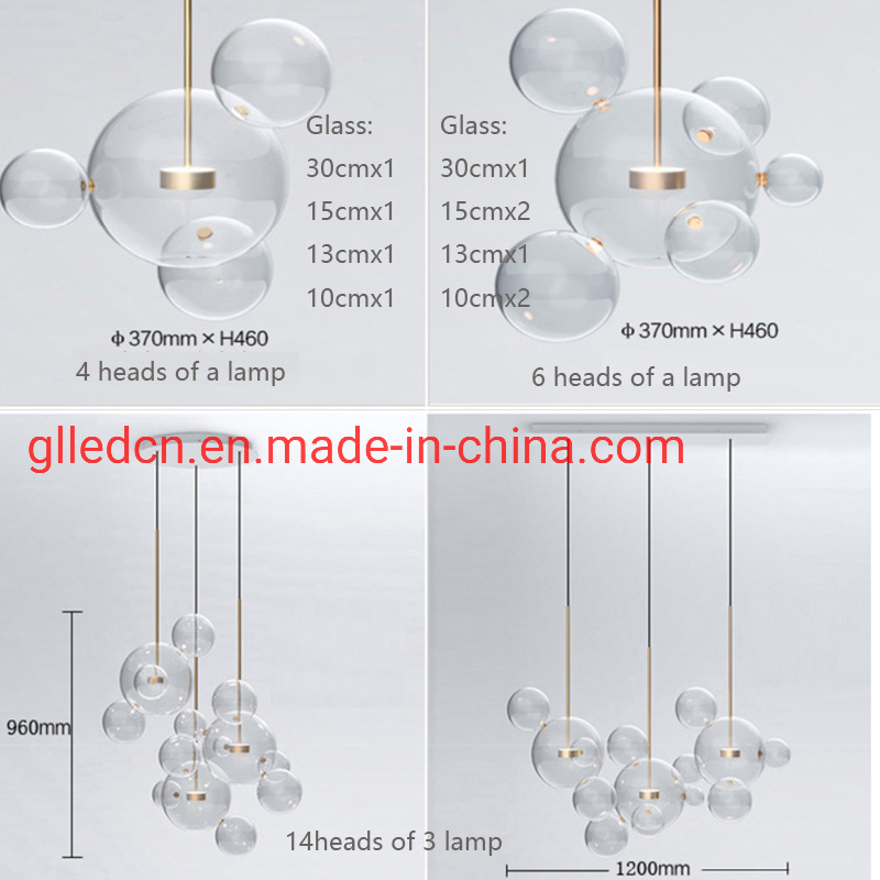 Modern Clear Bubbles Decorative Glass Hanging Pendant Light for Sale