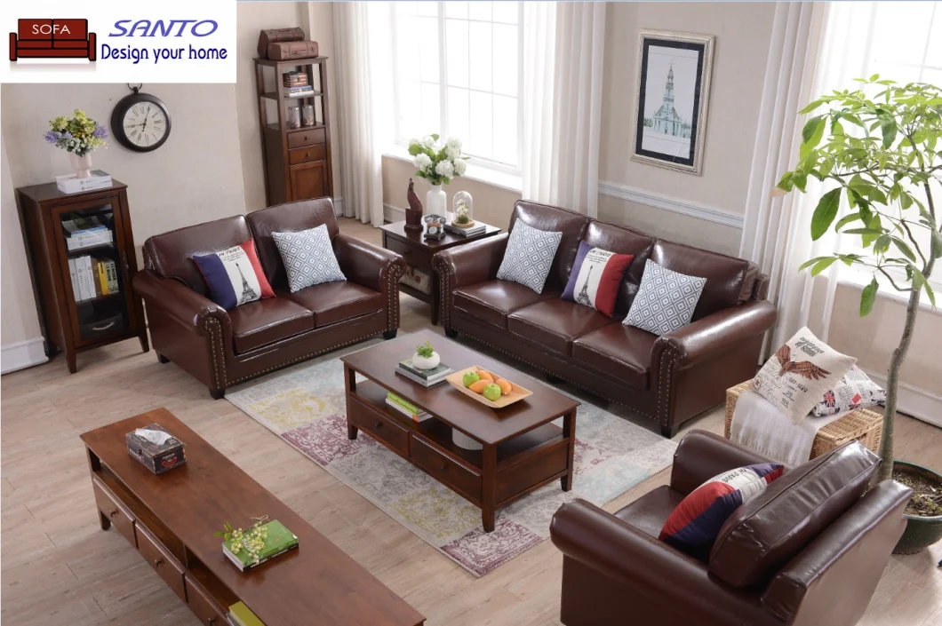 Country Style Wooden Fabric Sofa Set Leather Sofa Furniture Chinese Sofa Import Modern Living Room
