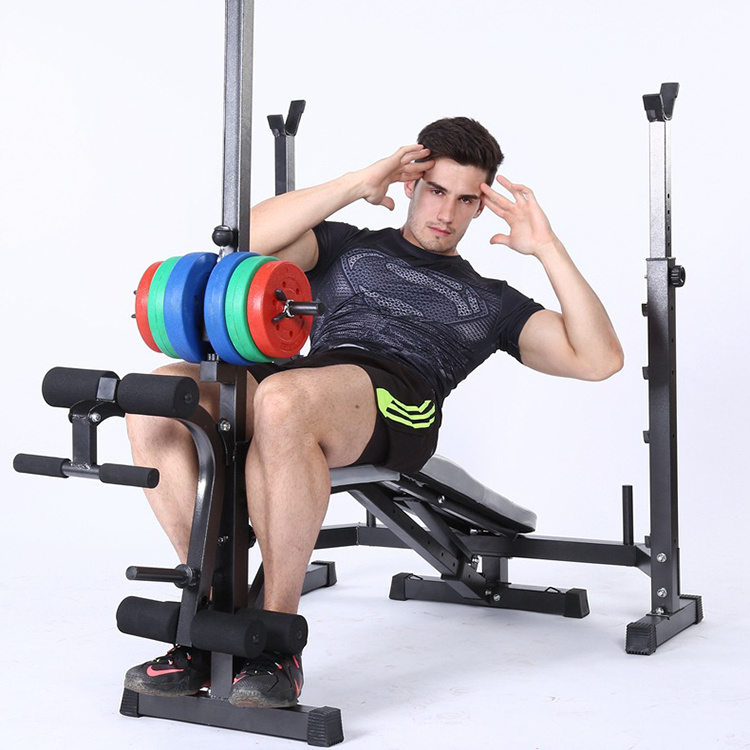 Gym Fitness Equipment Sit up Equipment Adjustable Weight Lifting Bench Barbell Squat Rack