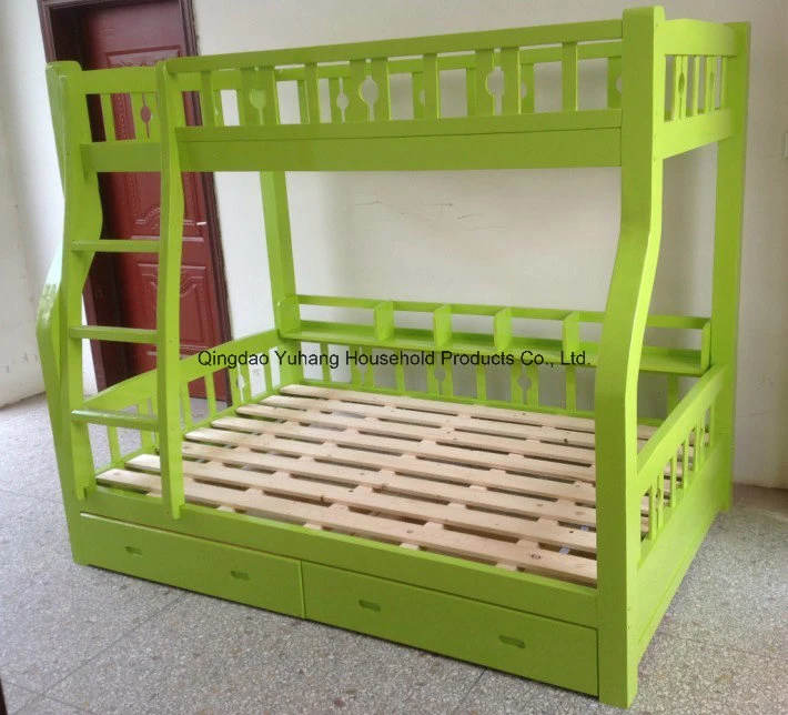 Green Color Wooden Kids Bunk Bed Good Style Bunk Bed (M-X1102)
