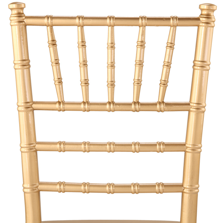 Gold Colour Wooden Tiffany Chair Solid Wood Chiavari Chair for Rental