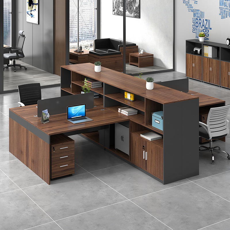 Wooden Design Curved Reception Desk Shop Counter Table