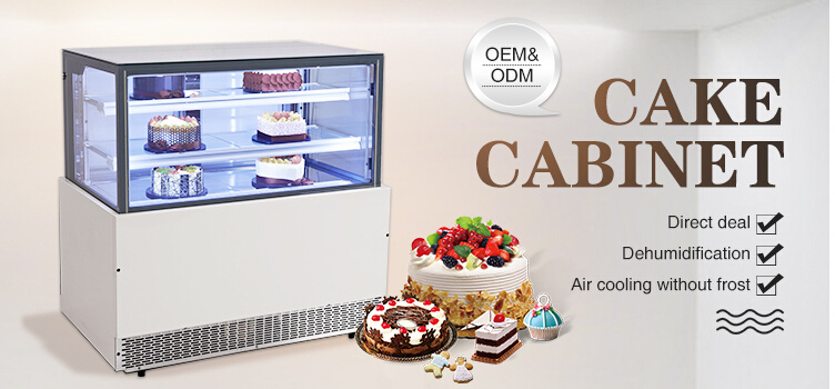 Popular Curved Glass Cover Cake Showcase Refrigerated Chocolate Display Case Refrigerated Cake Display Cabinet