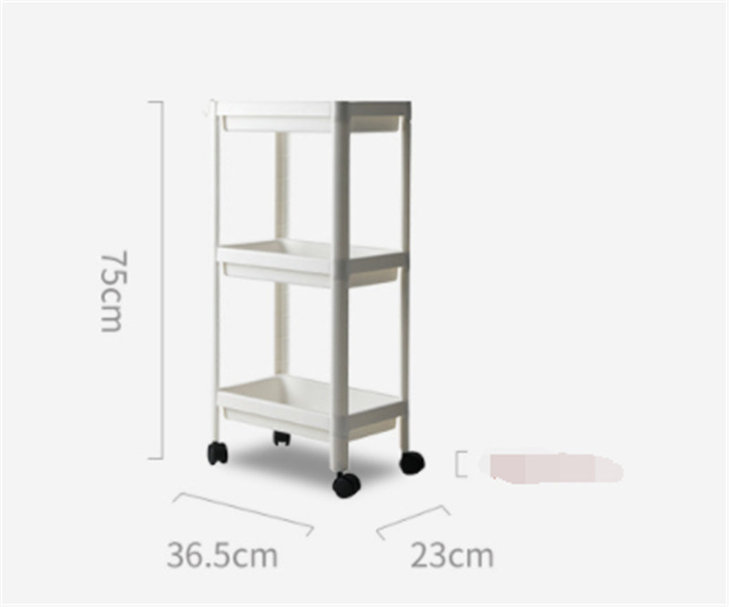 2020 Simple and Simple Trolley Square Storage Rack Floor with Wheels Plastic Storage Shelf Bathroom Kitchen Shelf