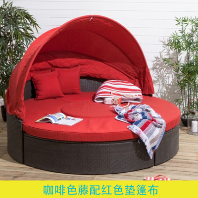 Outdoor Rattan Outdoor Sofa Bed Outdoor Leisure Round Bed Swimming