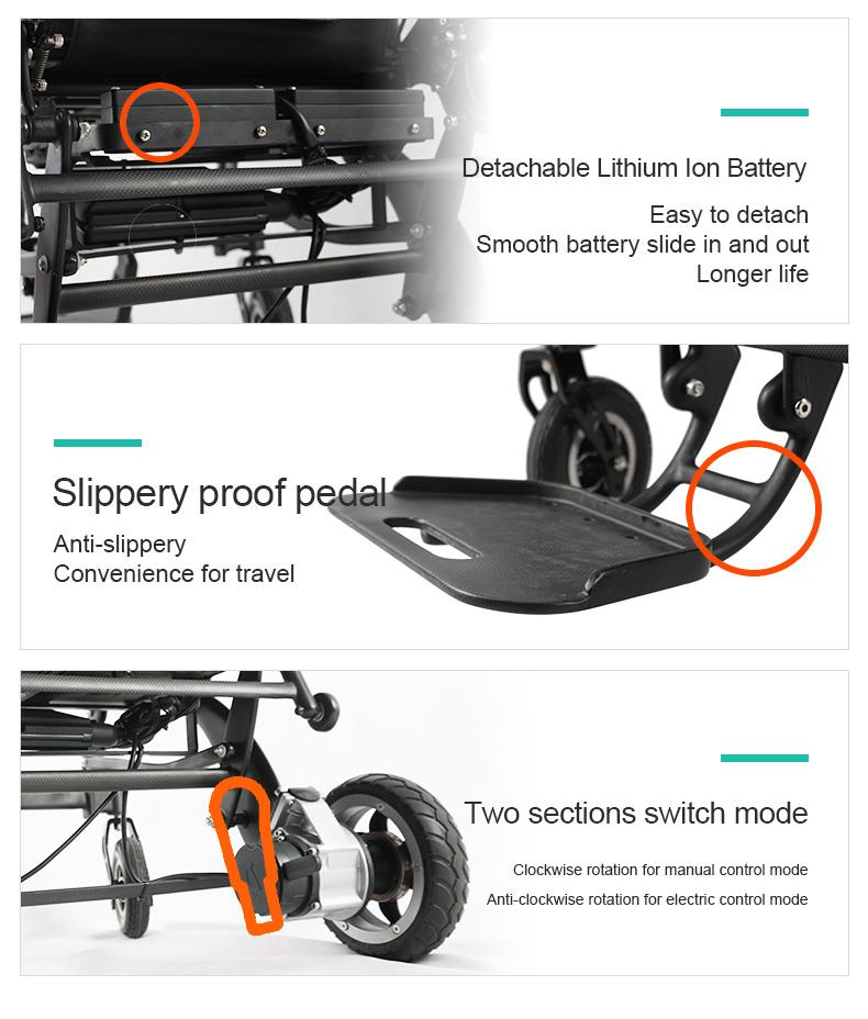 2021 Foldable Electric Wheelchair/Power Wheelchair/Light Weight Wheelchair