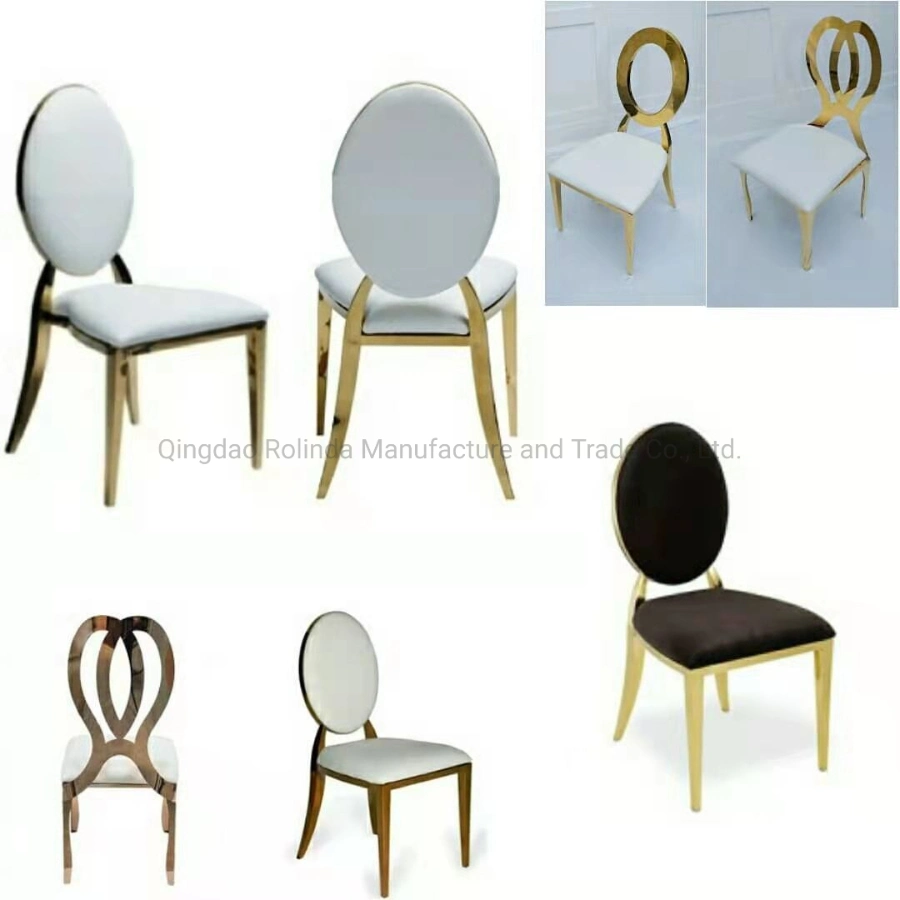 Wholesale Oval Round Back Stainless Steel Chair Stainless Steel Dining Chair Luxury Dining Chair