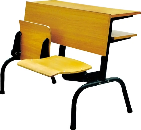 University Classroom Desk and Chair Sets Folding Wooden Lecture College Desks and Bench