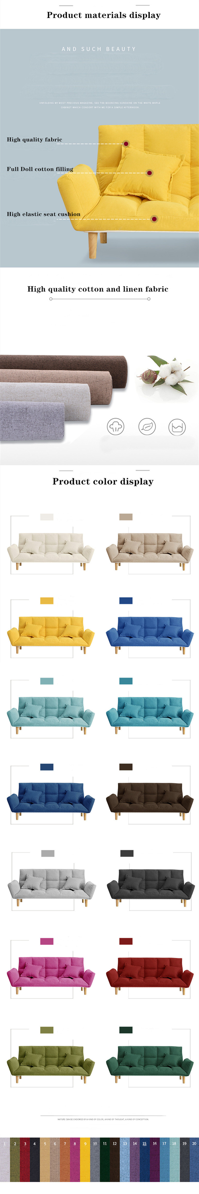 American Style Modern Contracted Cloth Art #Sofa Small Family Sitting Room Corner Cloth Sofa Combination #Sofa 0135-6