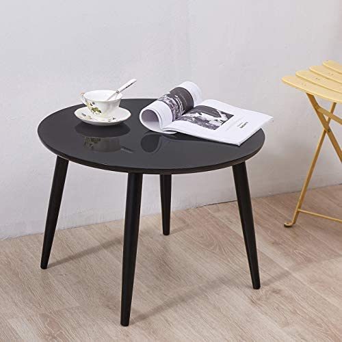 Coffee Table, Round Coffee Table Black for Living Room
