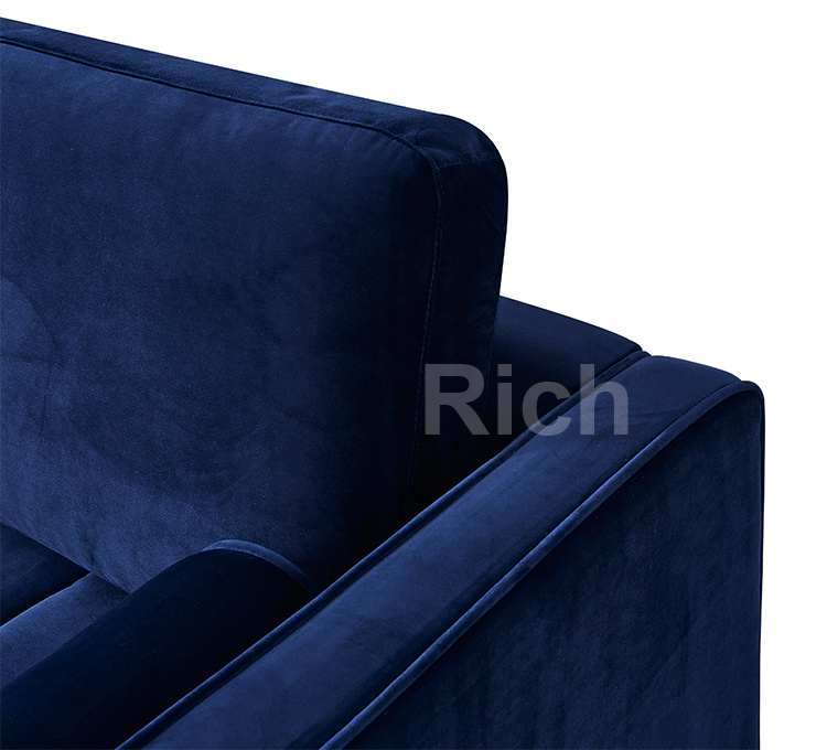 Modern Design Home Furniture Set Couch Living Room Blue Fabric Sofa