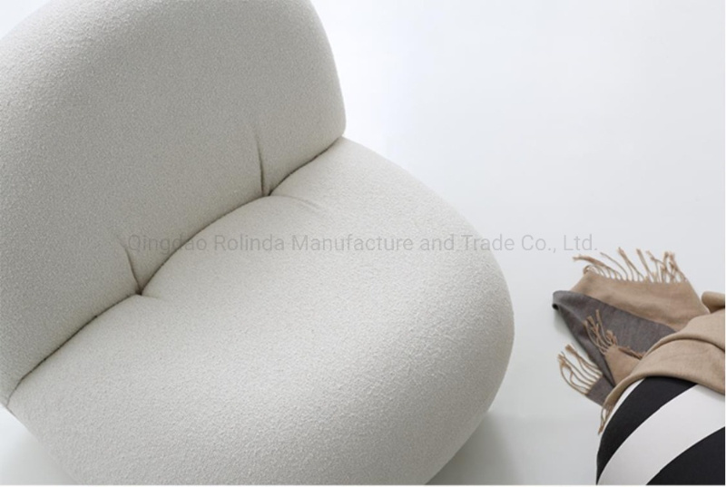 Wholesale Swivel Armless Chair Leisure Time Chair Comfortable Wool Like Fabric Made Armless Chair Flynn Faux Lamb Wool Swivel Chair