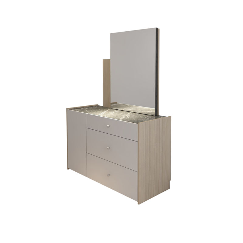 Modern Home Hotel Use Wooden Pearl White Dresser with Mirror Dresser Table