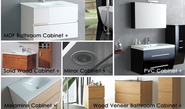 European Sanitary Ware Melamine Wash Basin Bathroom Vanity with Side Cabinet