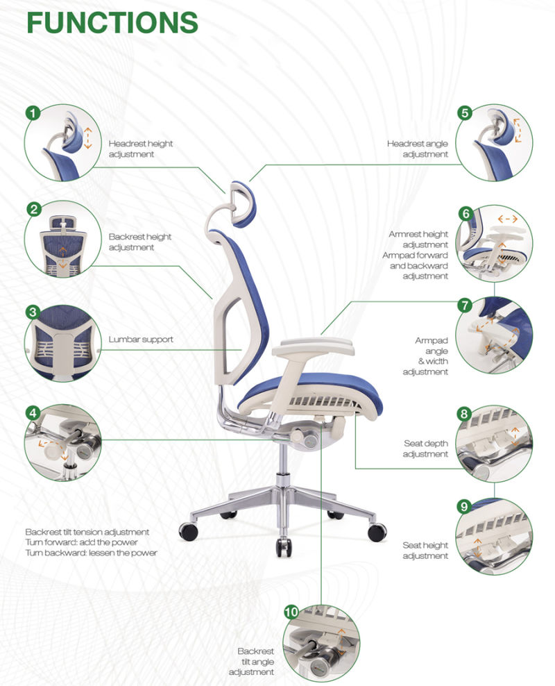 Office Furniture Ergonomic Office Mesh Chair Revolving Chair for Company
