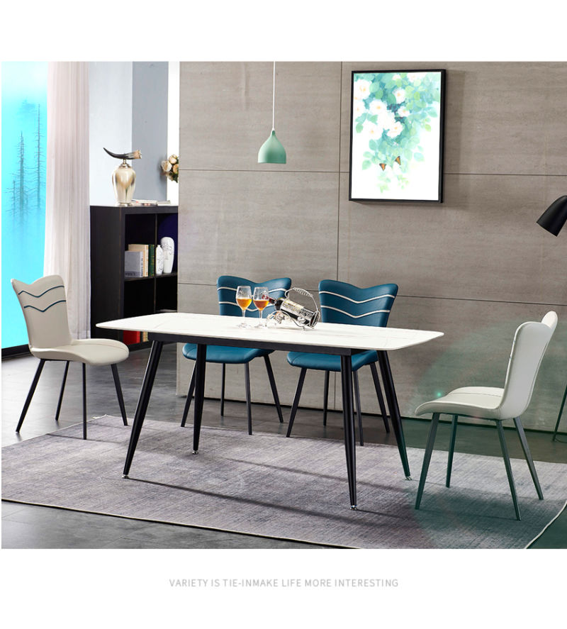 Modern Office Negotiation Metal Furniture Legs Leather Dining Chairs