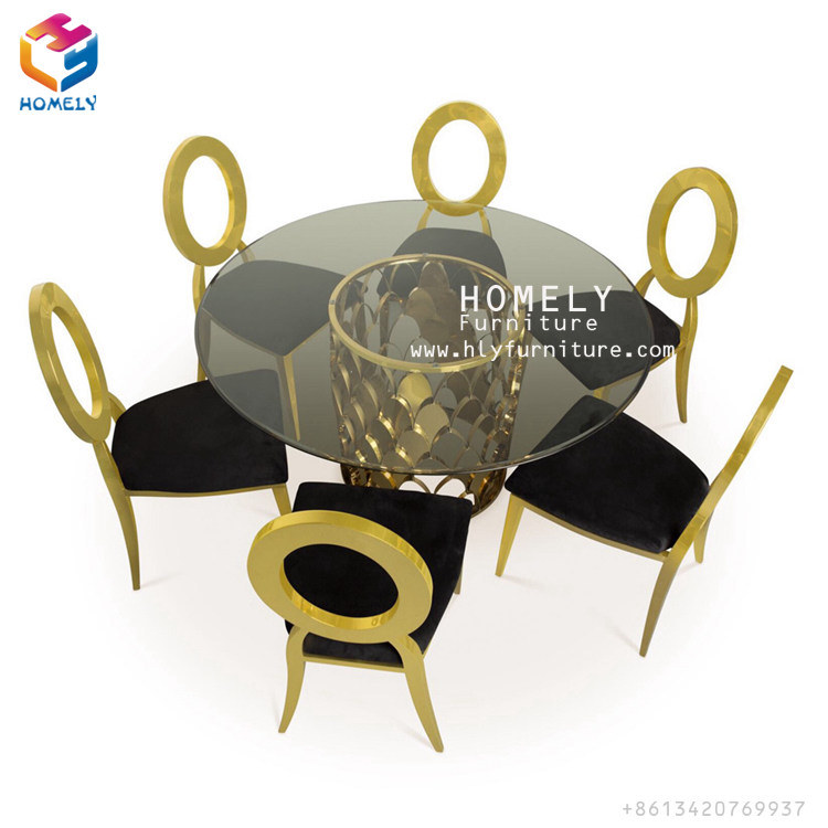 Hly Best Selling Royal Upholstered Chair Wedding Stainless Steel Chair