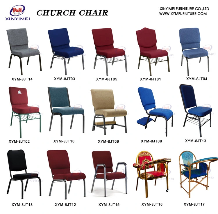 Wholesale Rental Black Stackable Padded Church Chairs Upholstered Chair for Church