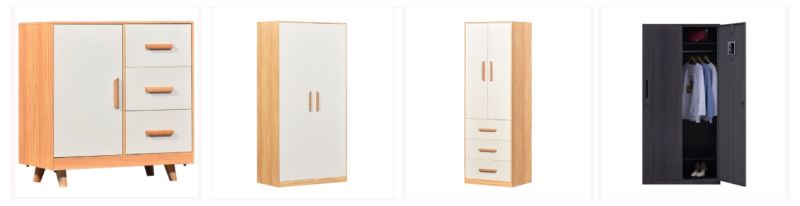 Two Doors Three Drawers Cabinet Armoire / Wardrobe for Bedroom Furniture