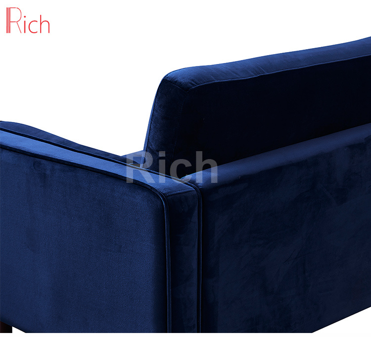 Modern Design Home Furniture Set Couch Living Room Blue Fabric Sofa