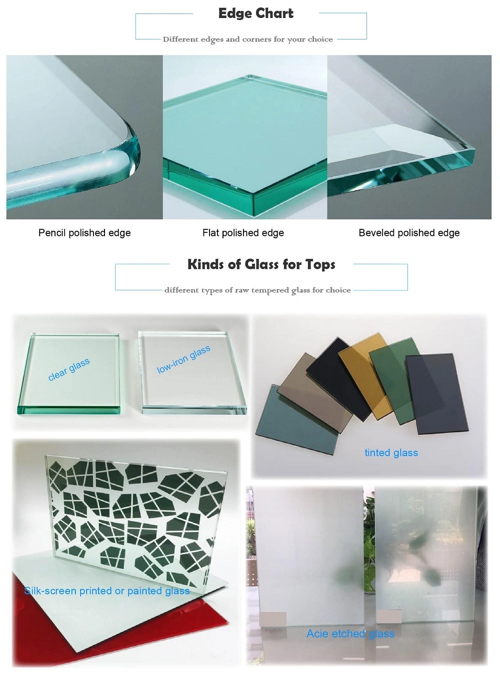 High Quality Toughened Glass Tabletops for Coffee Table, Side Table