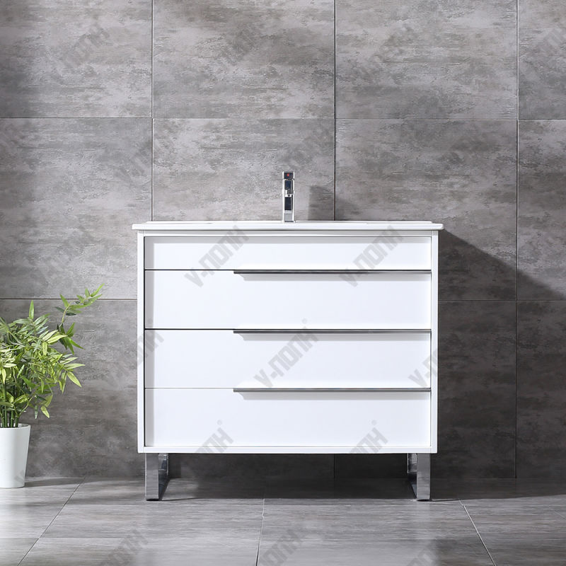 36inch White Cabinet with Stainless Steel Bathroom Vanity